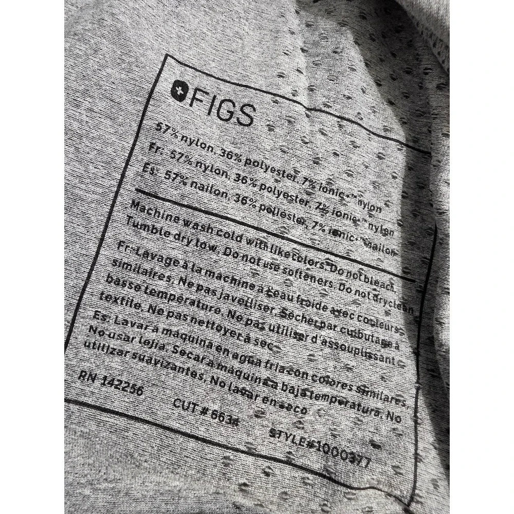 FIGS Threads for Threads Seamless Long Sleeve Underscrub Gray 3XL 1000377